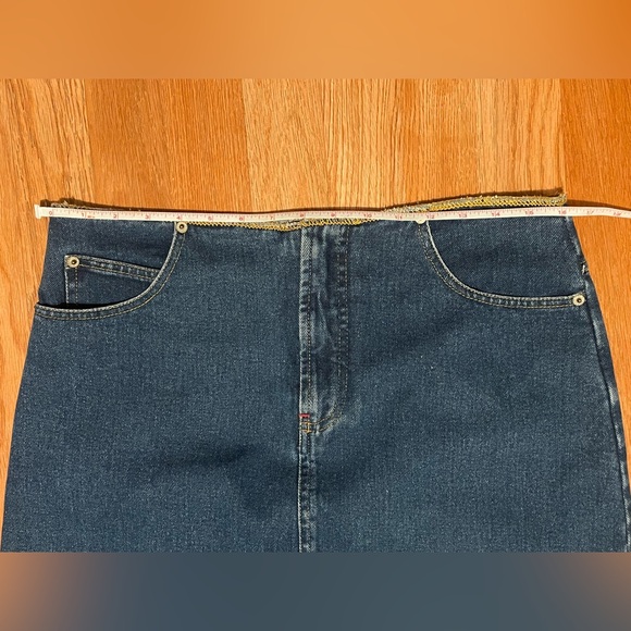 Vintage Bill Blass Distressed Raw Hem Denim Skirt Size 10 - Picture 9 of 10